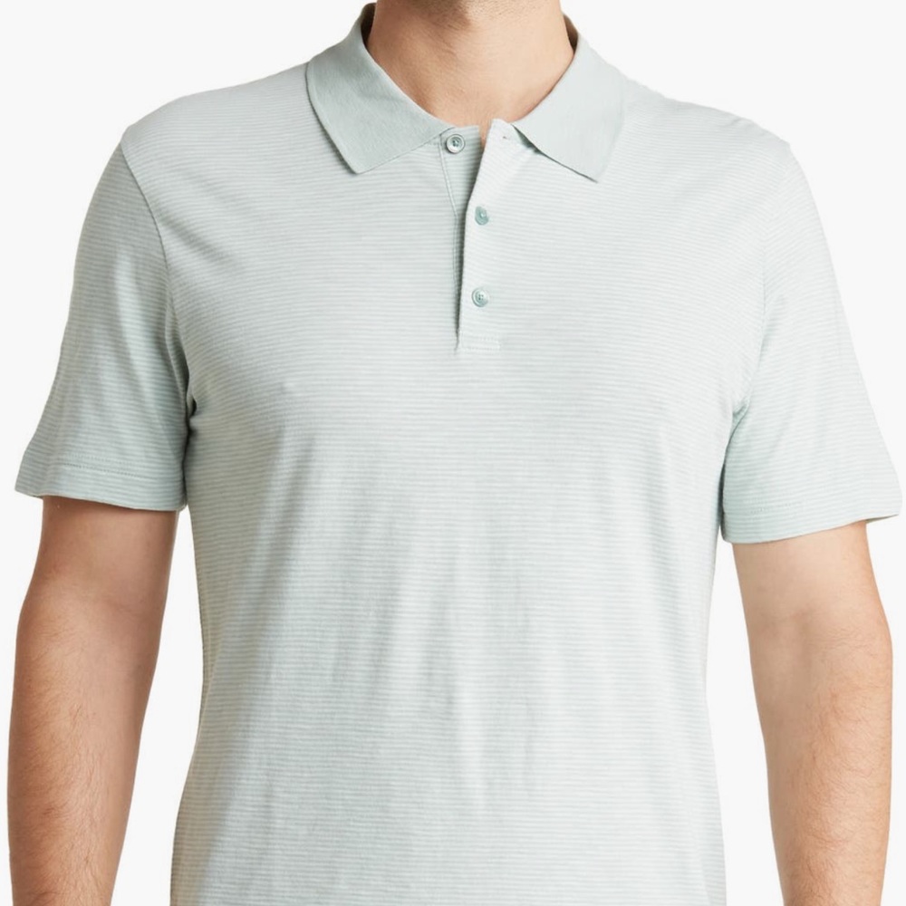 Theory Bron Green/Blue Stripe Cosmos Slub Cotton Polo
DK STRATUS/ LT STRATUS